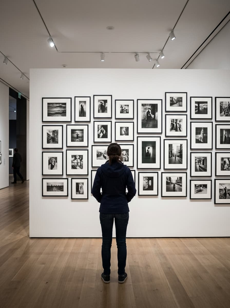 Gallery Exhibition Visitor Viewing Fine Art Prints