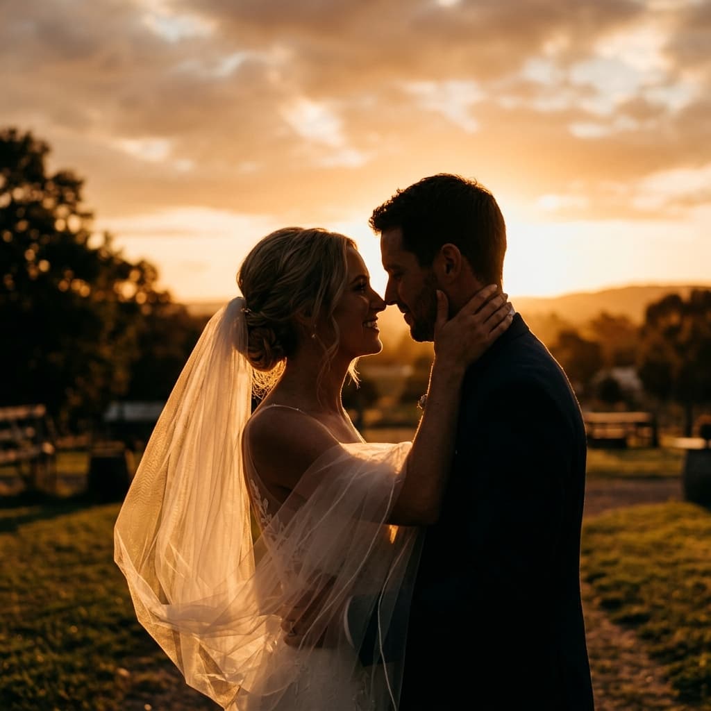 Wedding Photography couple at sunset